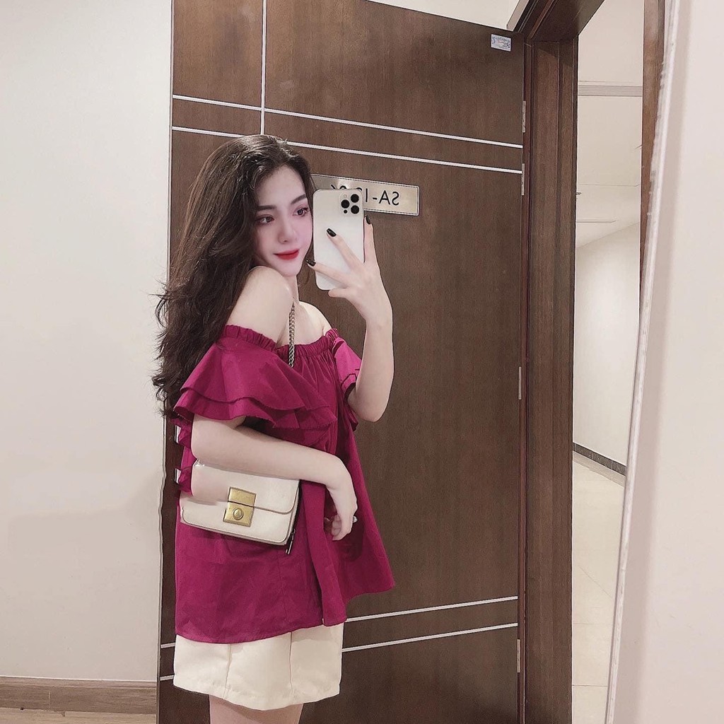  Set Áo Trễ Vai Hồng Mix Quần Sooc Nữ Hot Trend | BigBuy360 - bigbuy360.vn