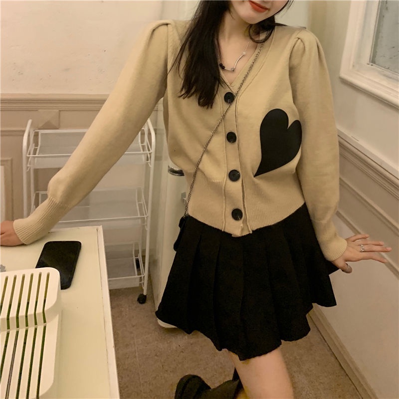 Áo sweater dệt kim tay dài cổ chữ v dáng rộng phong cách thời trang hàn quốc