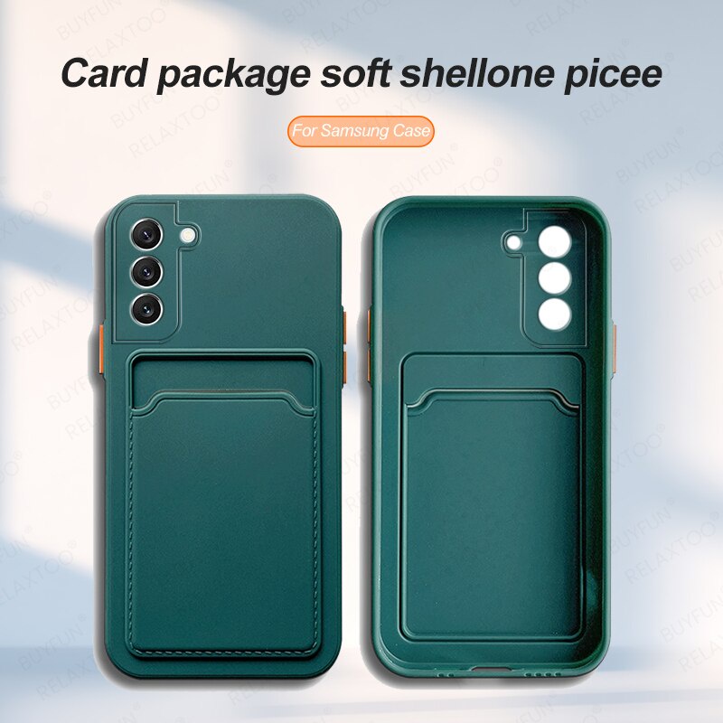 Card Slot Phone Case For Samsung Galaxy S22 Plus 5G Shockproof Bumper For Samsung S22 Plus S22+ Ultra 5G Cover Capa
