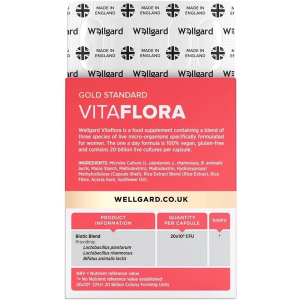 Men uống Vitaflora Wellgard 20 tỷ lợi khuẩn hộp 30v