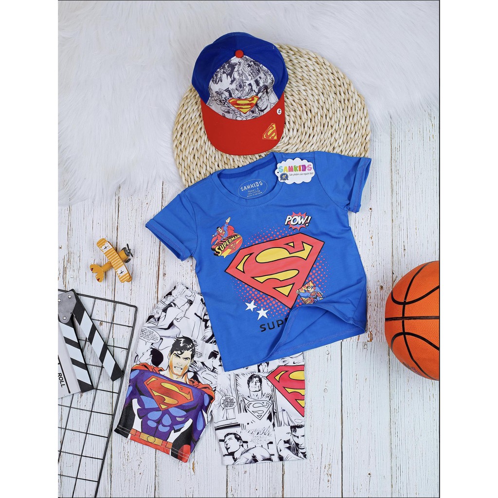 Đồ bộ đùi siêu nhân SUPER comic - tặng nón KaKi logo thêu cực chất