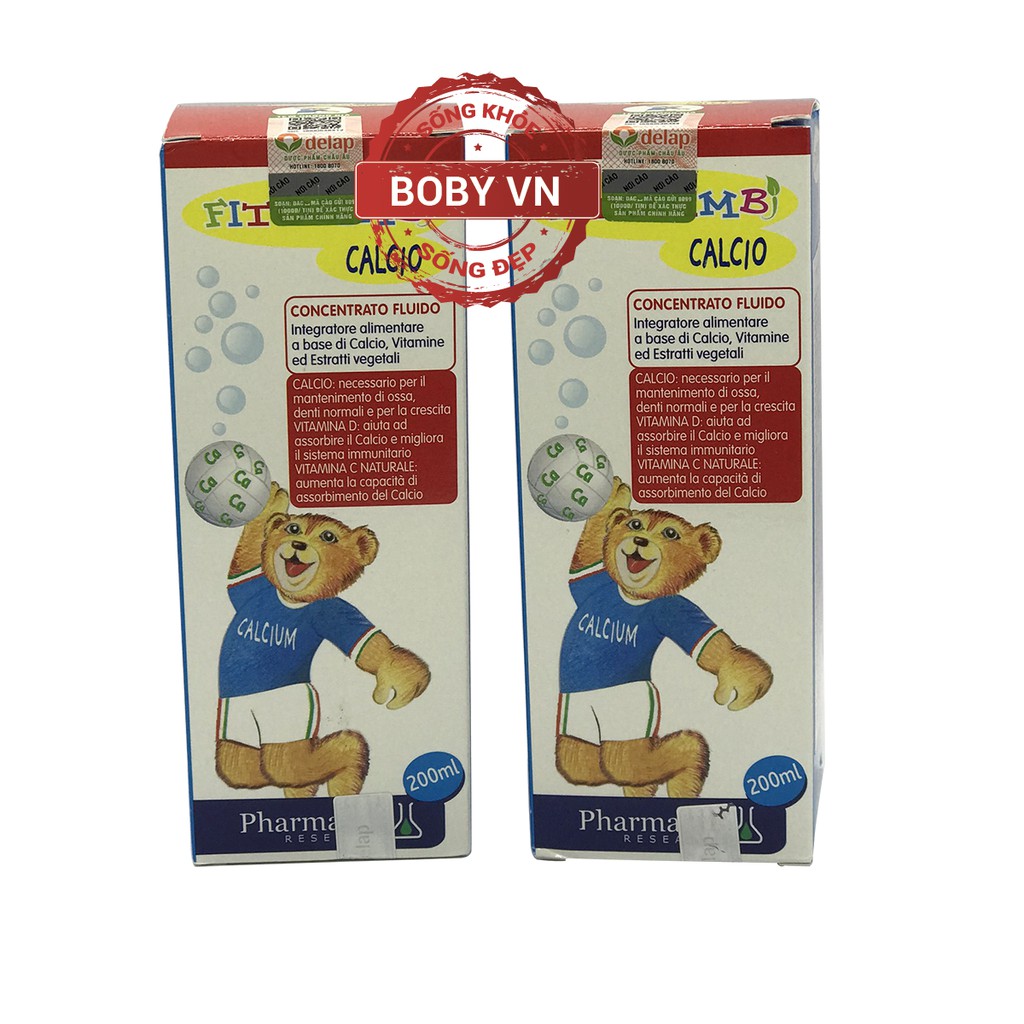 Fitobimbi Calcio bổ sung canxi và vitamin d cho bé - Lọ 200ml - Boby