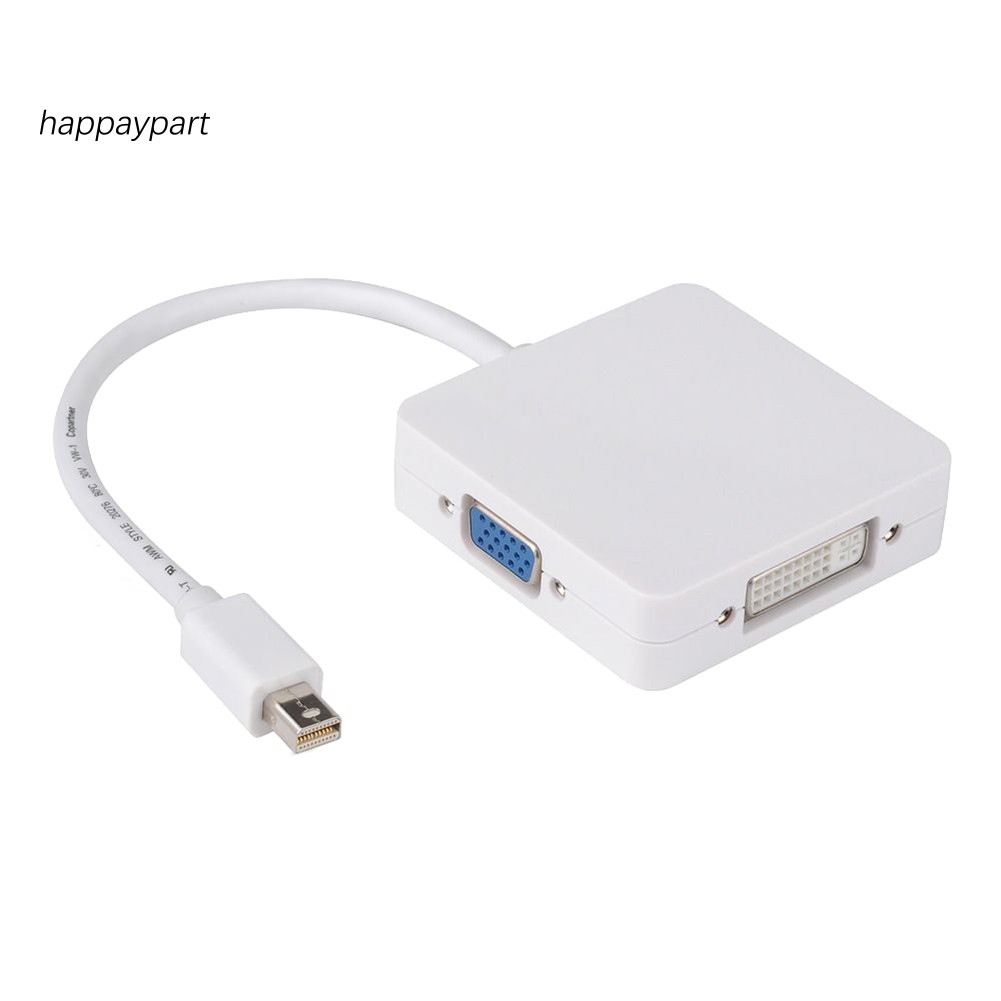 3 in1 Display Port DP Thunderbolt to DVI VGA HDMI Adapter Cable for MacBook