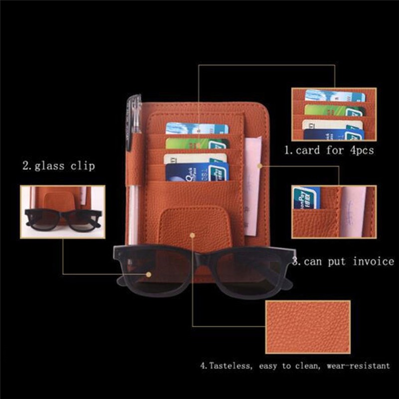 Túi đựng mắt kính gắn trên tấm che nắng của xe ô tô