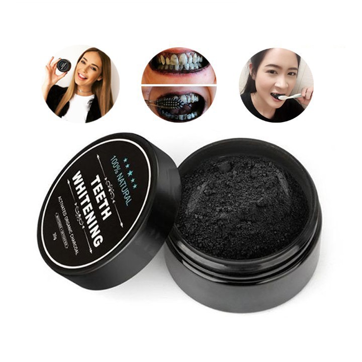 Bột Trắng Răng Than Tre Hoạt Tính Nhật Bản Teeth Whitening (HIỆU QUẢ SAU 7 NGÀY) - Tặng Mặt Nạ Hàn Quốc