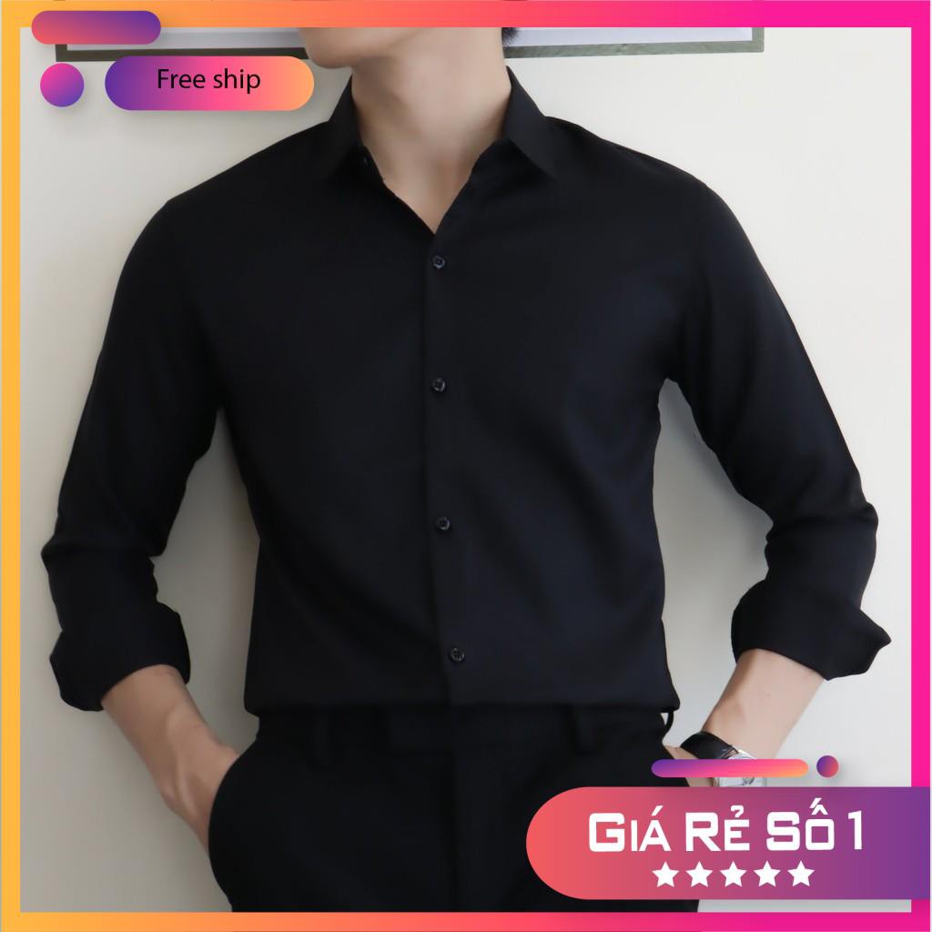 [ FREESHIP ]Áo sơ mi nam dài tay, áo sơ mi công sở chất liệu lụa mịn cao cấp (Cam Kêt Chất Lượng) | BigBuy360 - bigbuy360.vn