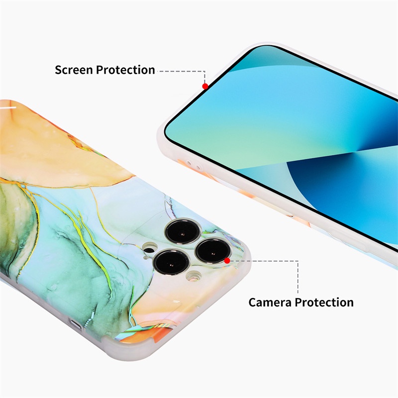 Ốp Điện Thoại TPU Mềm Chống Sốc Họa Tiết Đá Hoa Cương Cho Iphone 13 12 11 Pro Max