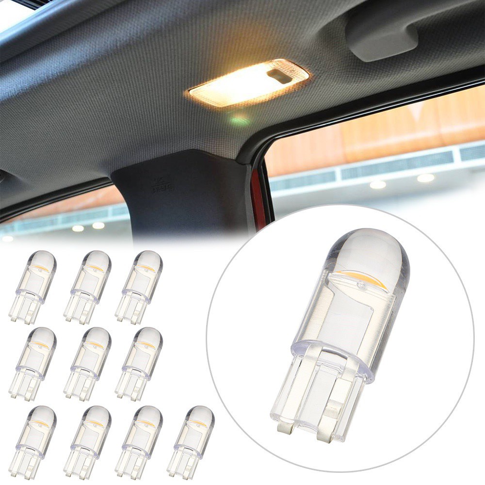Myrongoods 10PCS T10 Led Auto Bulb Car Sidelight COB 6000K W5W DRL License Plate Lamp