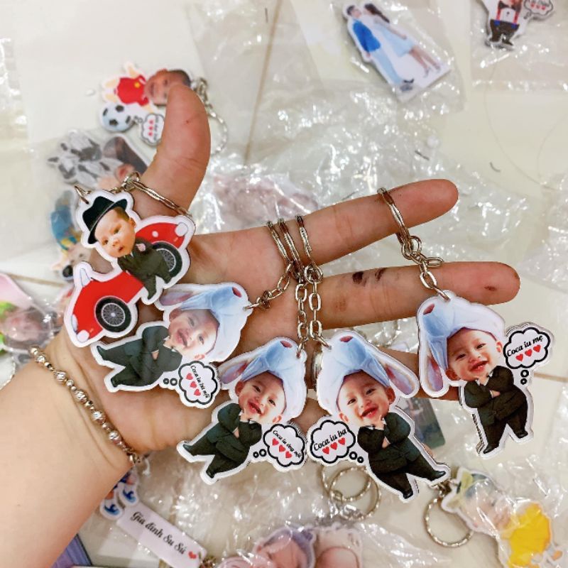 Móc khóa chibi cắt siêu cute in ảnh theo yêu cầu