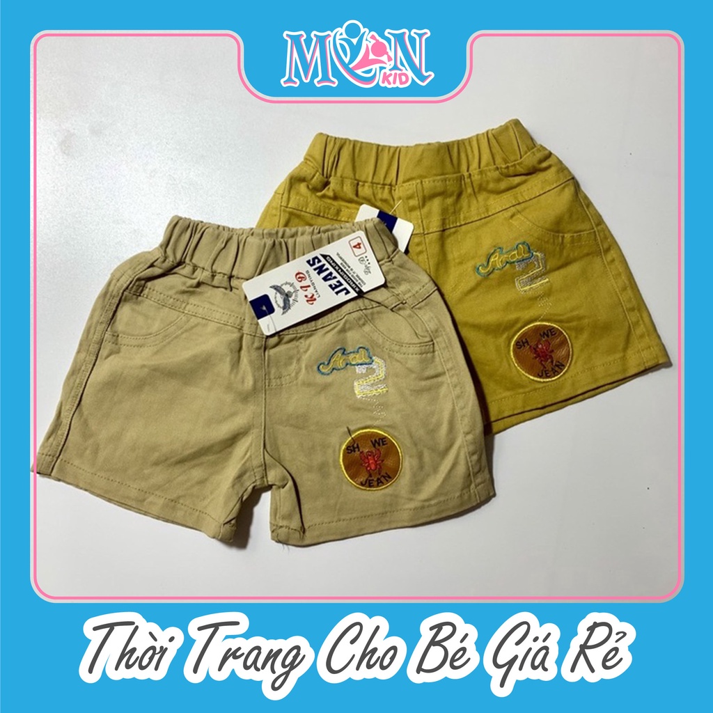 Quần kaki bé trai Monmonkid độ dày vừa phải quần cào xước phong cách từ 8-22kg