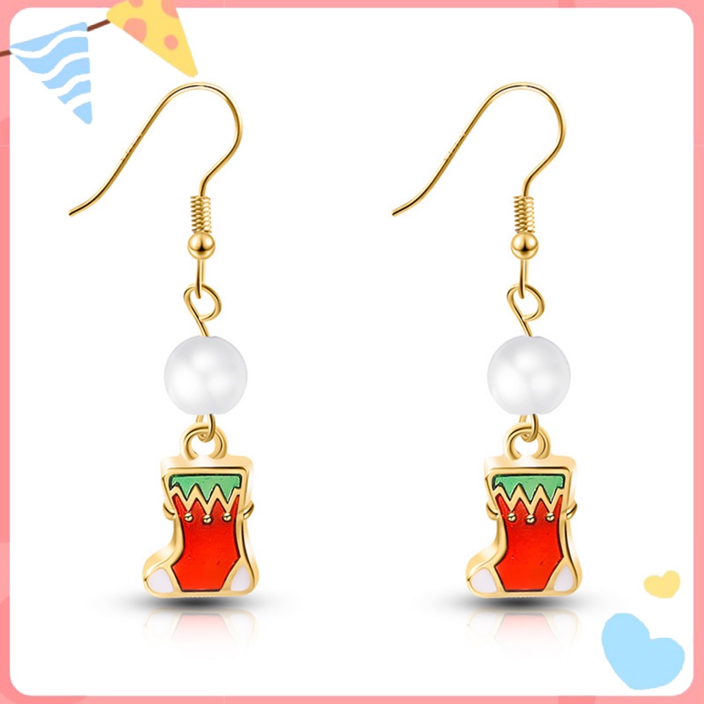 Bông Tai Móc Bằng Hợp Kim Hình Ngôi Sao/Cây Thông Noel Dễ Thương