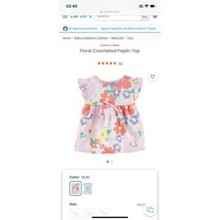 set quần áo carters bé gái size 9-12m