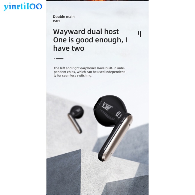 Tai Nghe Nhét Tai Bluetooth Không Dây Chống Ồn Có Đèn Led Yinrti100 Tws