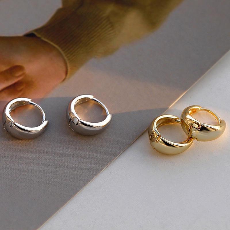 Bông Tai Hình Tròn Bằng Kim Loại Phong Cách Hàn Quốc Thời Trang Cho Nữ