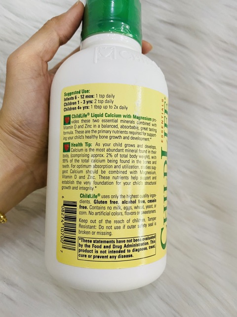 Canxi nước Childlife Liquid Calcium 473ml
