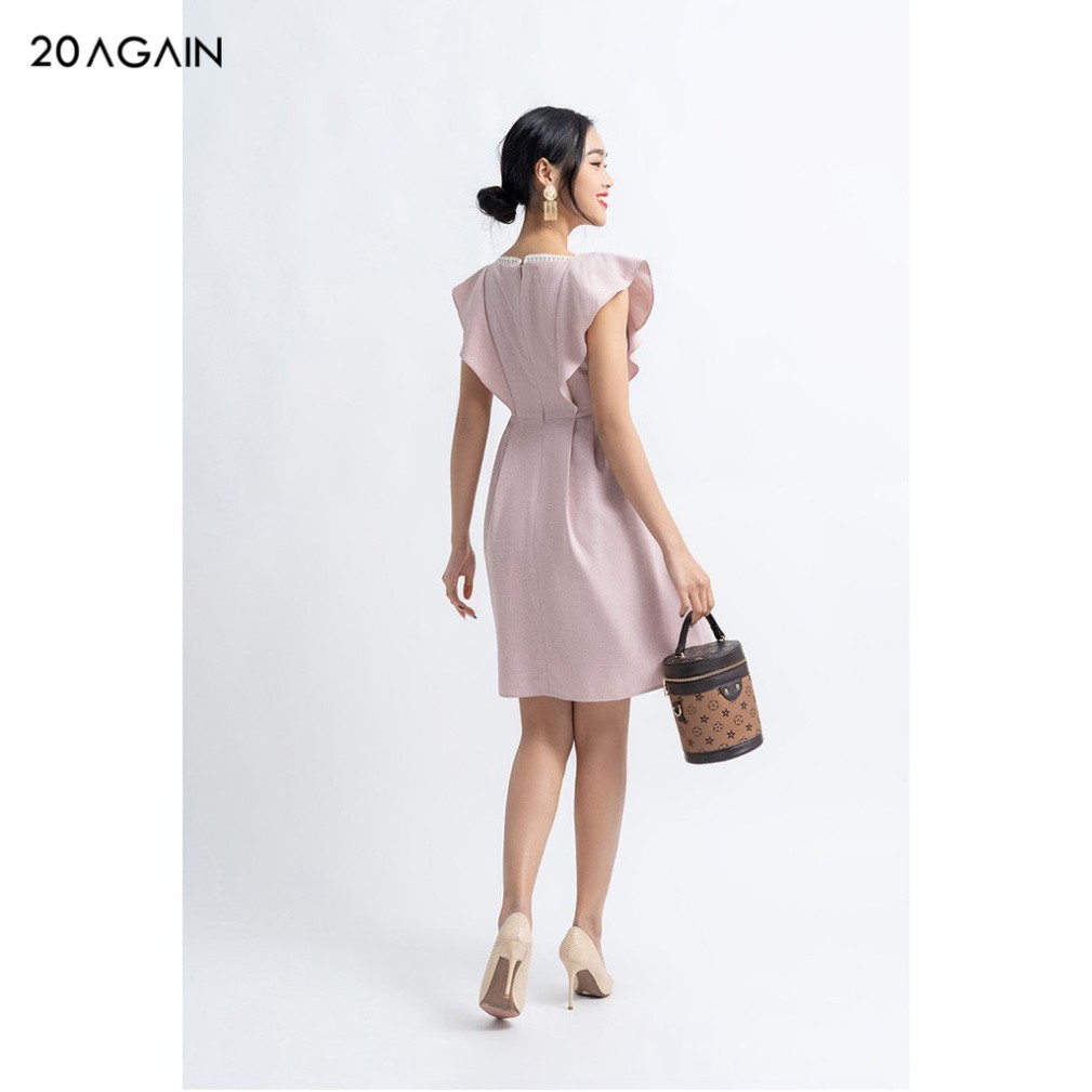 Đầm váy nữ công sở 20AGAIN đủ màu, đủ size, dáng xòe bèo vai DEA1092