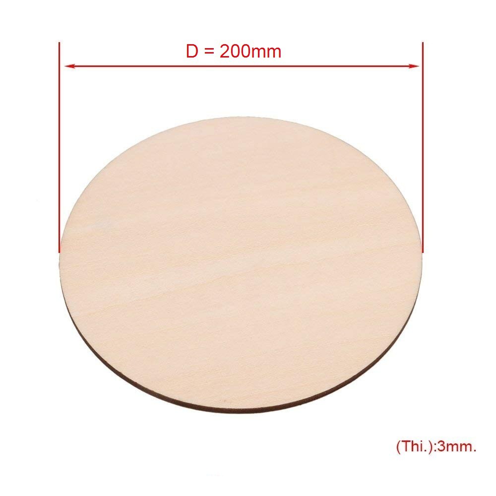 [3mm x 20cm] Combo 2 tấm gỗ ván ép tròn, dĩa gỗ tròn làm đồ chơi xếp hình, trang trí, thủ công - Luân Air Models