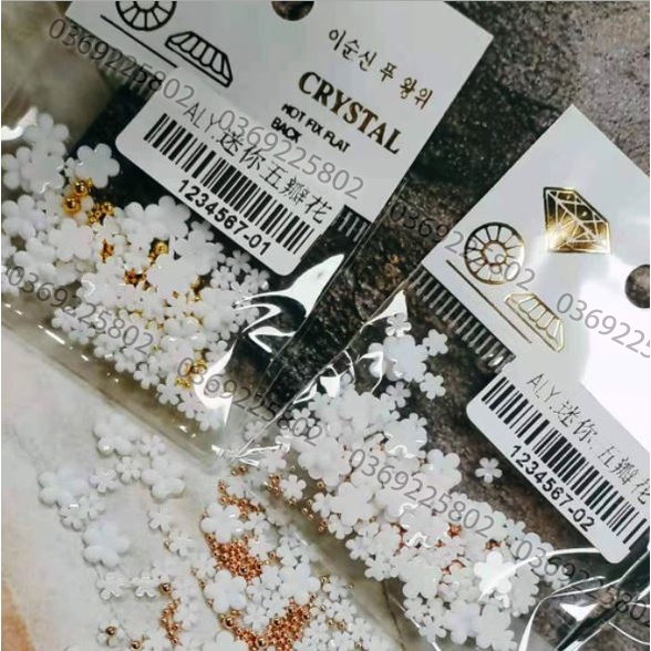 Hoa năm cánh TRỘN SIZE , KÈM SẴN BI