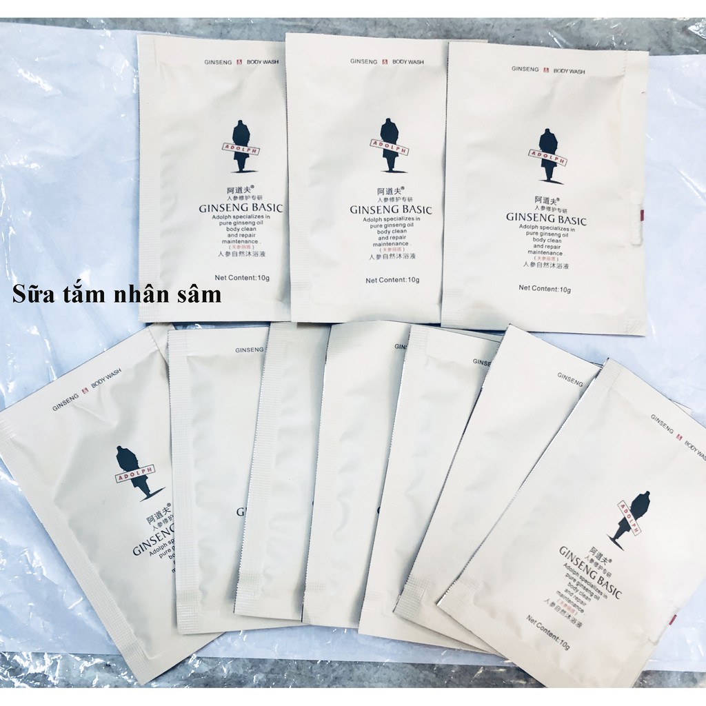 COMBO 10 gói Sữa tắm TINH DẦU HOẶC NHÂN SÂM Adolph 10G [FREESHIP] dưỡng ẩm mịn da hương nước hoa CK-Thơm Như Hoa | BigBuy360 - bigbuy360.vn