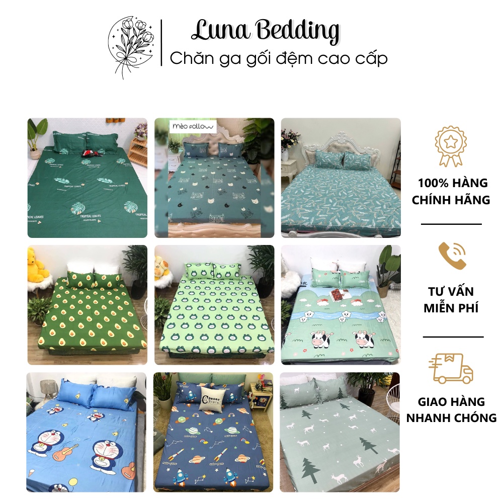 Set Ga gối Cotton Poly Luna Bedding 3 món (Bao gồm 01 ga trải giường + 02 vỏ gối) | BigBuy360 - bigbuy360.vn