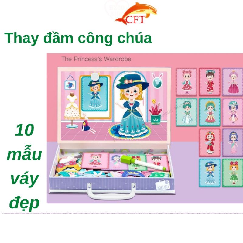 [Mẫu mới] BỘ GHÉP HÌNH NAM CHÂM BẰNG GỖ THAY QUẦN ÁO