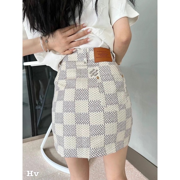 Set áo + chân váy LV hàng quảng châu cao cấp