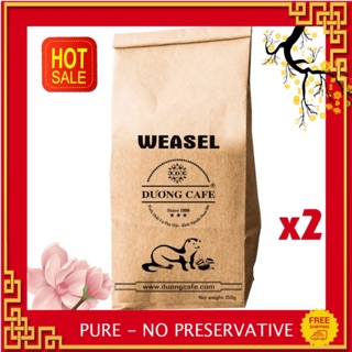 [2 gói] Cà phê Chồn Weasel - RANG XAY NGUYÊN CHẤT - thơm ngon đặc biệt - 150g/gói - DƯƠNG CAFE