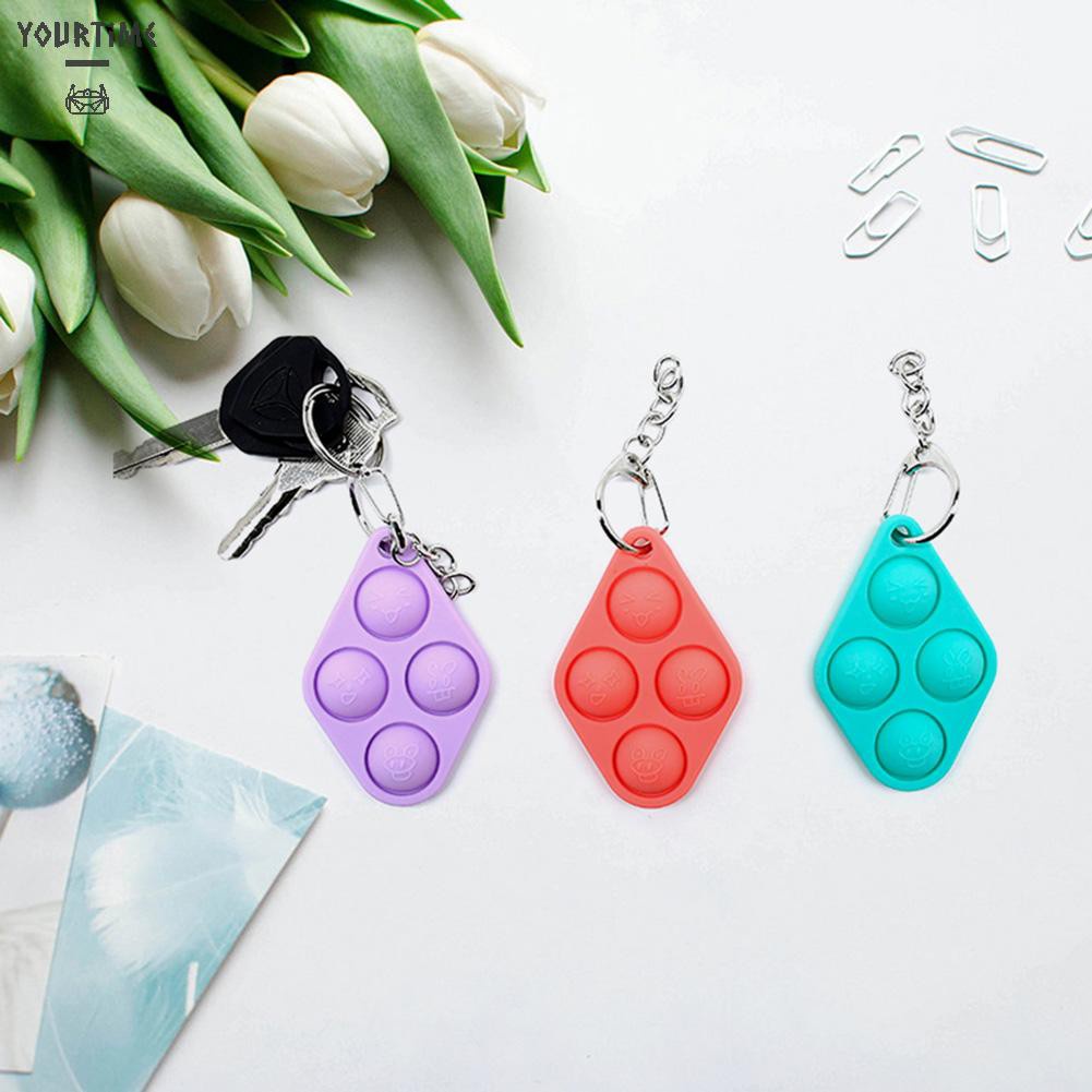 Đồ chơi Simple Dimple Fidget Toy Silicone Stress Relief  Bubble Keyring Toy