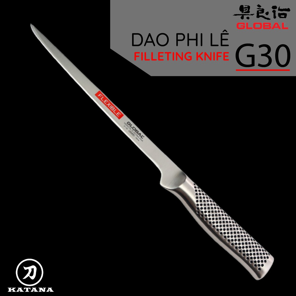 Dao bếp Nhật cao cấp Global G30 Filleting Knife - Dao phi lê (210mm)