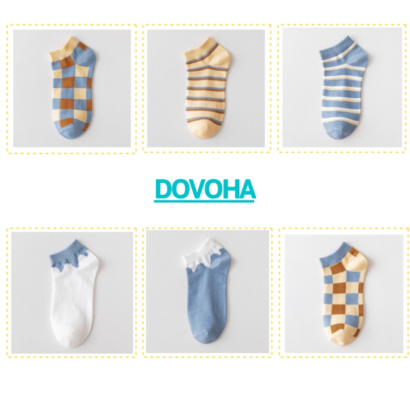 Tất vớ cổ ngắn nữ họa tiết vintage cute dễ thương phong cách Hàn Quốc DOVOHA T10
