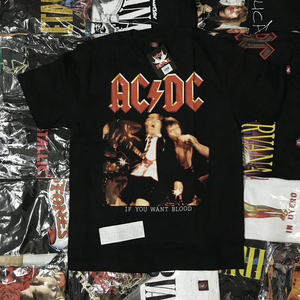 áo acdc nhạc rock form rộng nhập khẩu thái lan