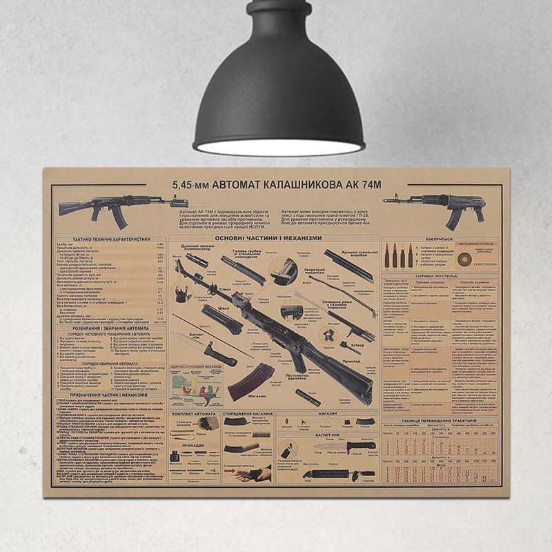 Poster Hình Súng Ak47 51x35.5cm