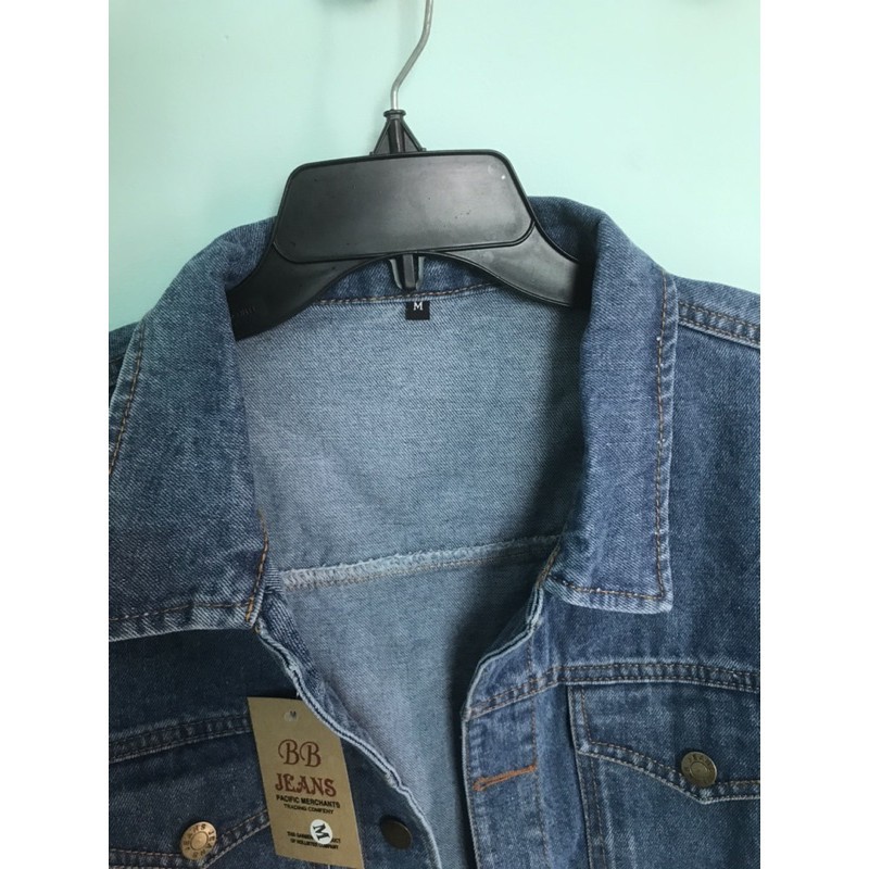 Áo khoác jeans nam trơn màu xanh đậm đơn giản mà phong cách cao cấp Chiwawa shop