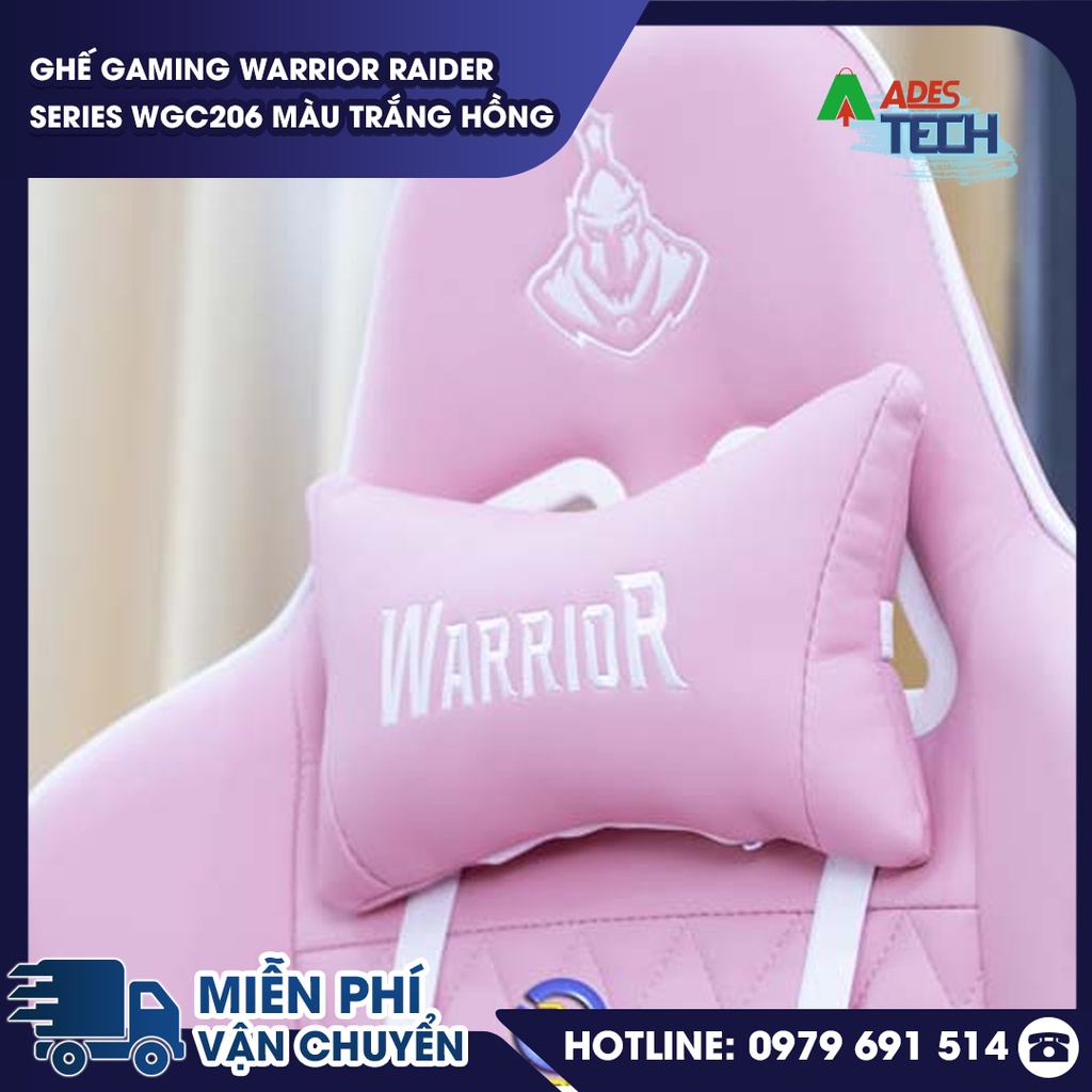 Ghế Gaming WARRIOR Raider Series WGC206 Màu Trắng Hồng | Bảo Hành Chính Hãng 12 Tháng