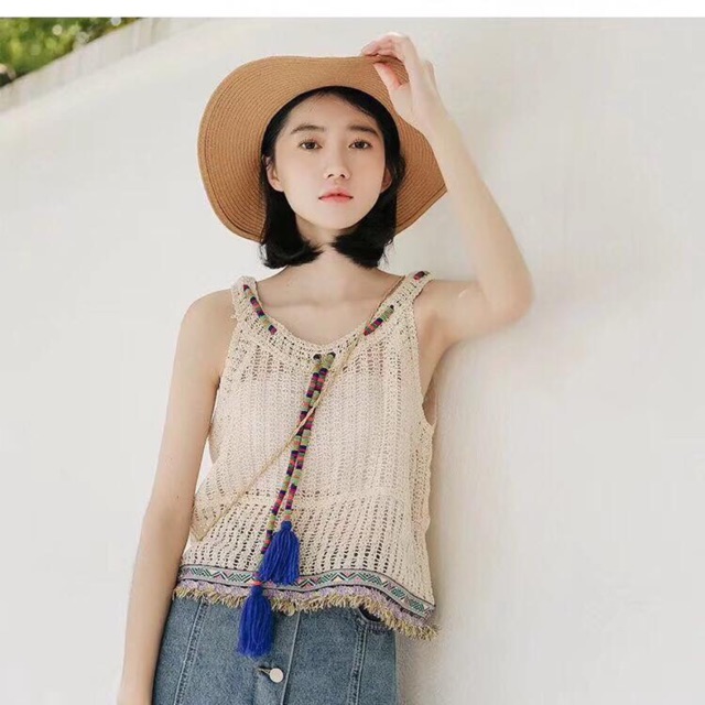 Áo len móc ba lỗ