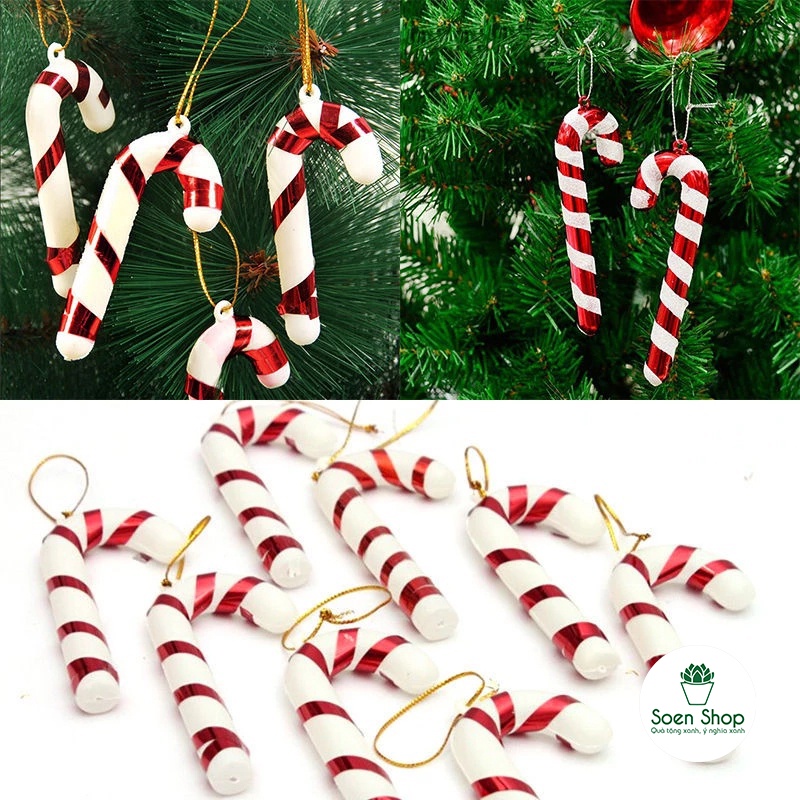 |FREESHIP| Phụ kiện KẸO QUE trang trí Noel, Giáng sinh- Phụ kiện trang trí cây xanh để bàn làm việc, mô hình tiểu cảnh