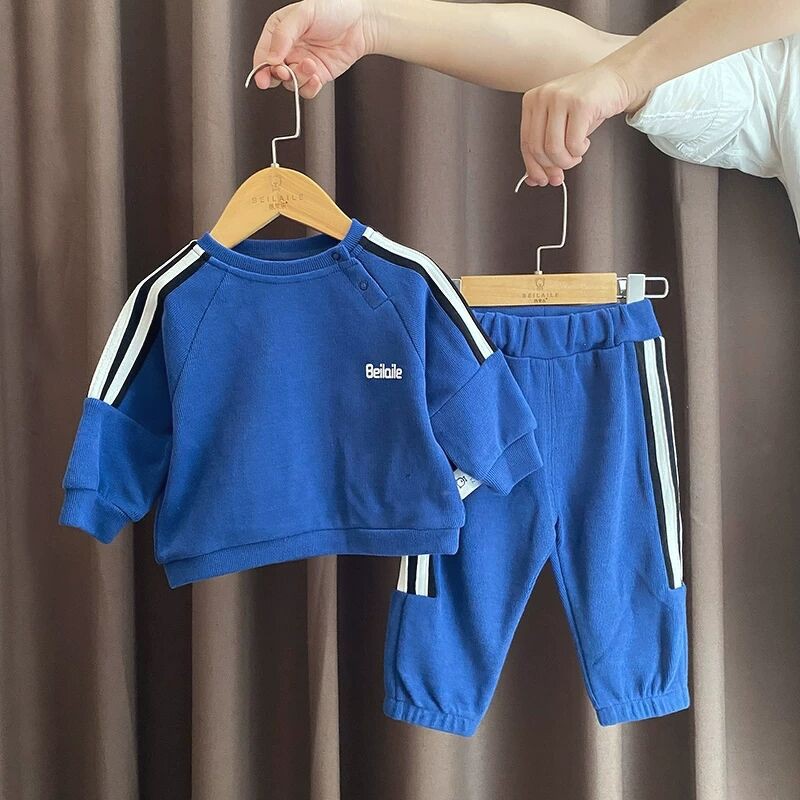 Bộ Quần Áo Nỉ Coton Dài Tay Cho Bé Beilaile [BNI01] - Babi mama