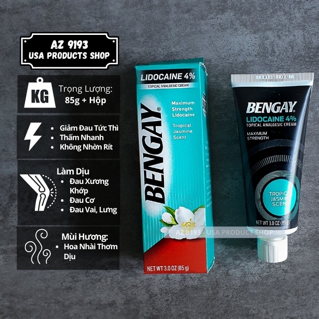 Dầu nóng xoa bóp Bengay Mỹ, loại 113g, loại 85g kem xoa bóp Bengay dùng để bôi giảm đau các vết bông gân, trật khớp