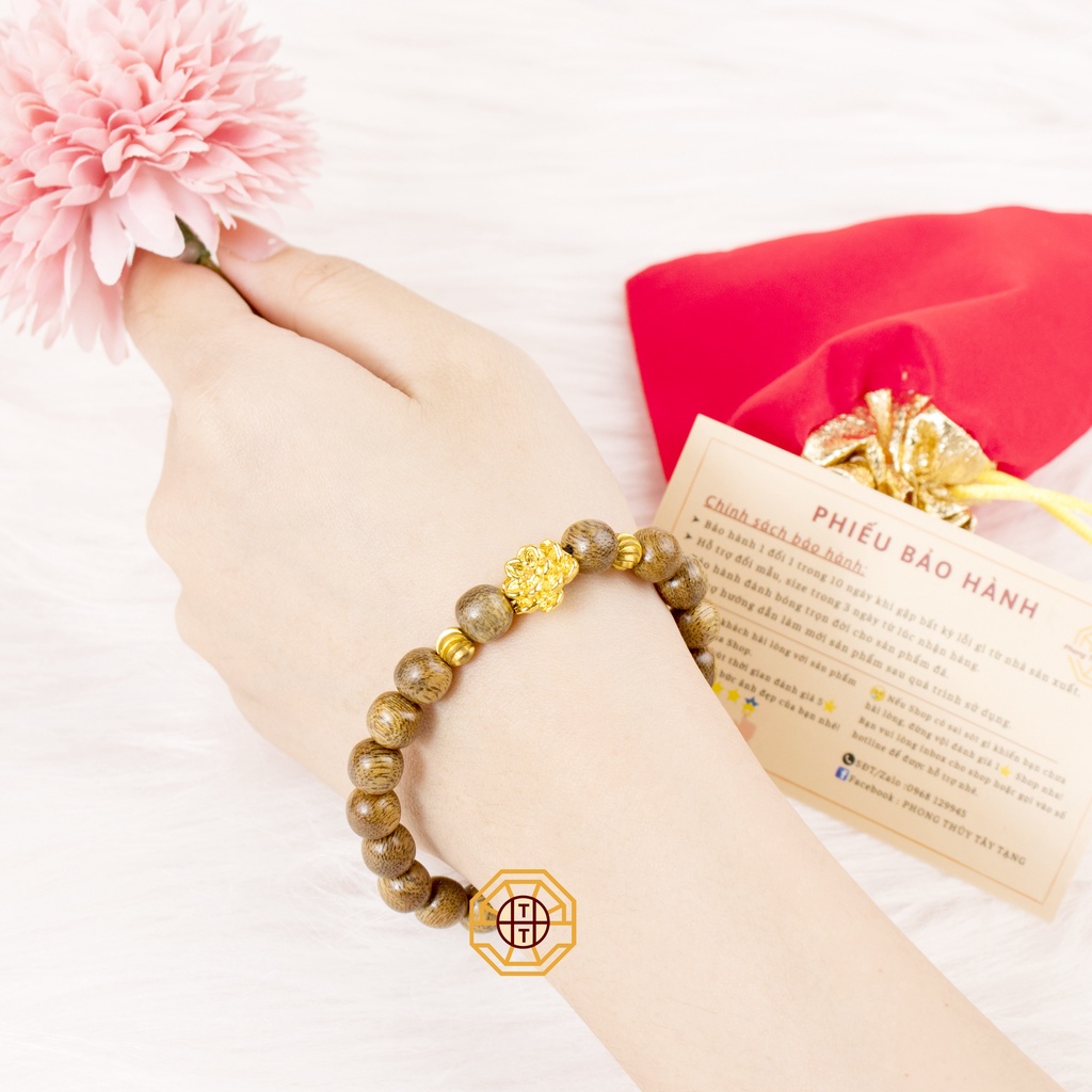 Vòng Trầm Hương Tốc [TẶNG TÚI GẤM] - có mẫu Mix Tỳ Hưu, Hoa Sen - Vòng tay phong thủy gỗ tự nhiên  - Phong Thủy Tây Tạng