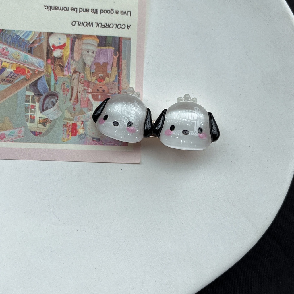 Kẹp Tóc Trong Suốt Họa Tiết Hoạt Hình Phong Cách Hàn Quốc