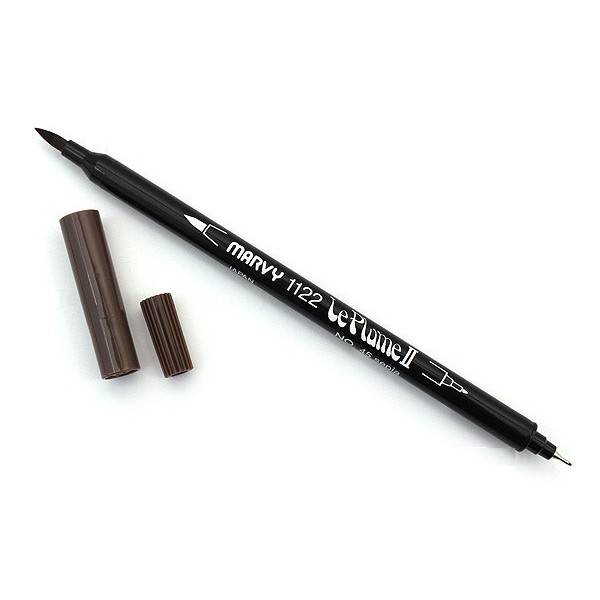 Bút lông đầu cọ viết calligraphy Marvy Le Plume II Double-Sided Watercolor Marker -Màu nâu (Sepia - 45)