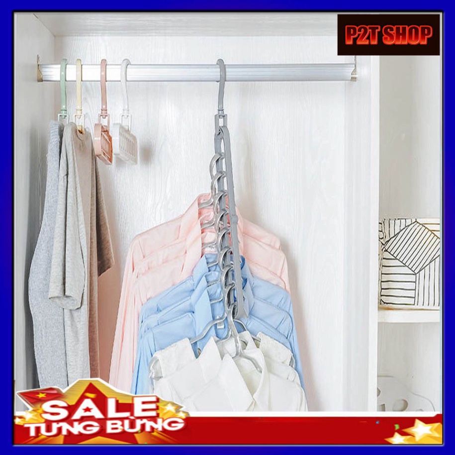 MÓC TREO QUẦN ÁO 9 LỖ THÔNG MINH CHẤT LƯỢNG CAO