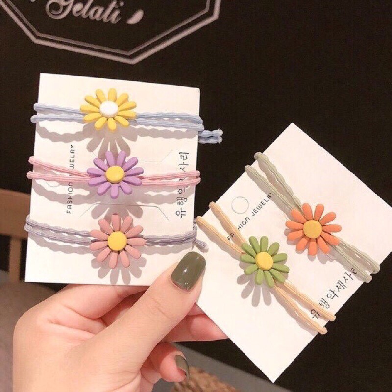 DÂY THUN CỘT TÓC BUỘC TÓC NỮ HOA CÚC ĐẸP DỄ THƯƠNG