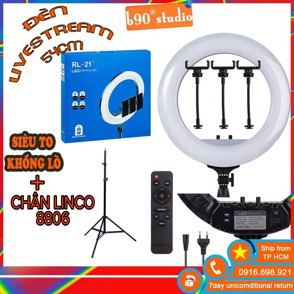 GIÁ SỈ Đèn Livestream size lớn 54cm CHÂN XỊN 8806 2M live stream makeup trang điểm