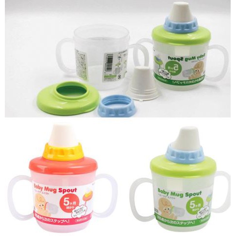 Cốc Tập Uống Nhật Bản Baby Mug Chống Sặc Cho Bé-Ly Tập hút có tay cầm