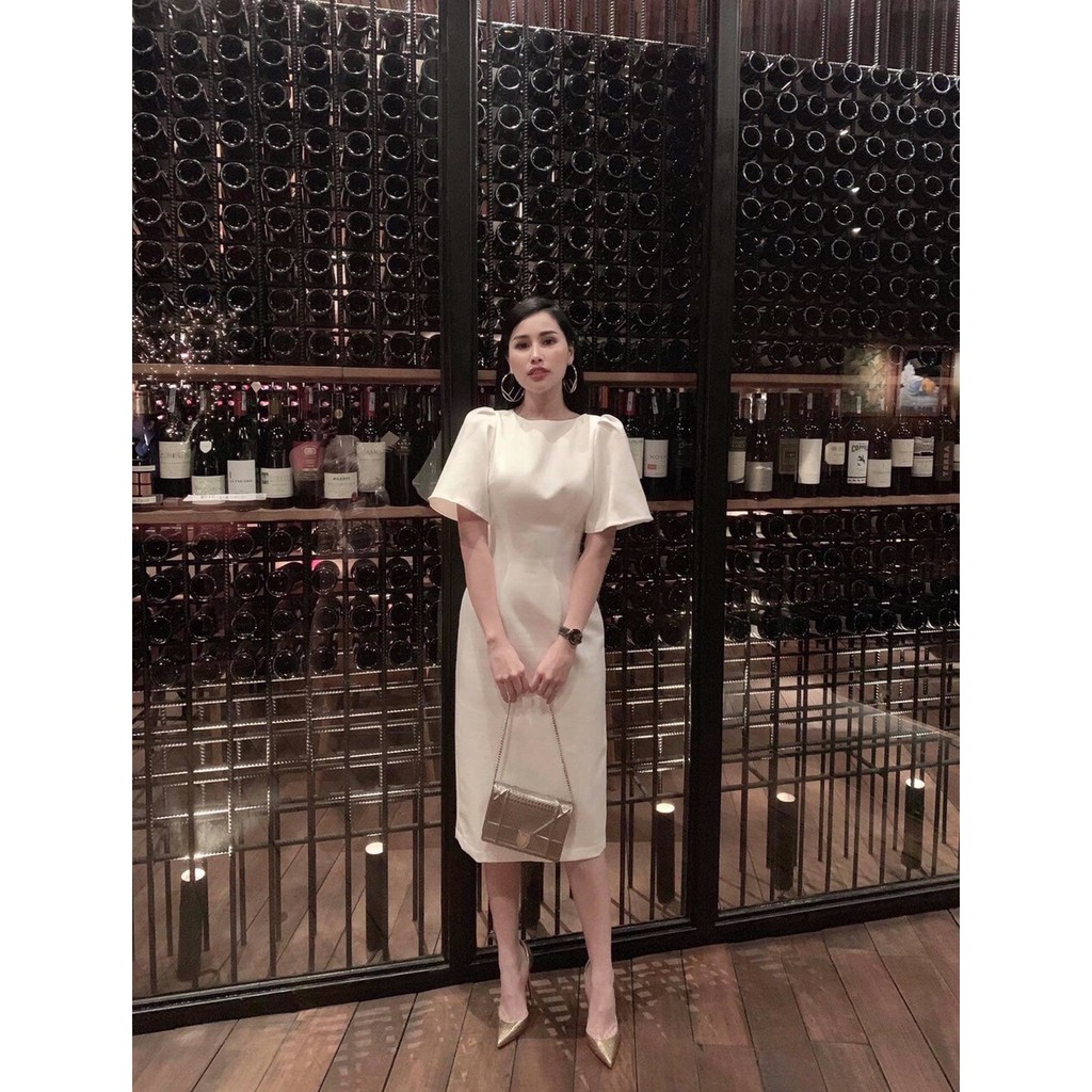 [ CÓ KÈM HÌNH THẬT ]  ĐẦM MIDI TRẮNG