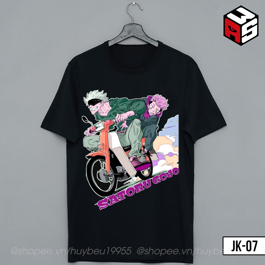 Áo thun Jujutsu Kaisen, áo phông unisex Gojo Satoru, Sakuna, Yuji, Megumi, Nobara cotton thoáng mát
