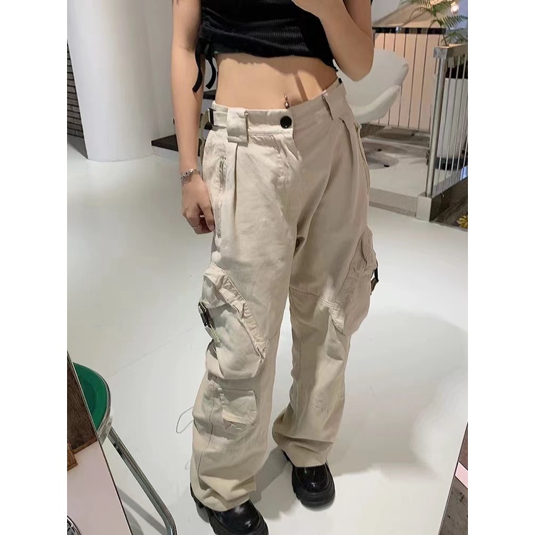 Quần Dài Ống Rộng Phong Cách Hip Hop Đường Phố Mỹ Cá Tính Cho Nữ