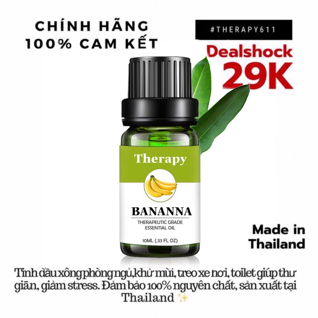 [HOT] ♘ Tinh Dầu Nguyên Chất Chuối Bananna THERAPY 10ml/50ml Thái Lan ♘ [MUA NGAY]