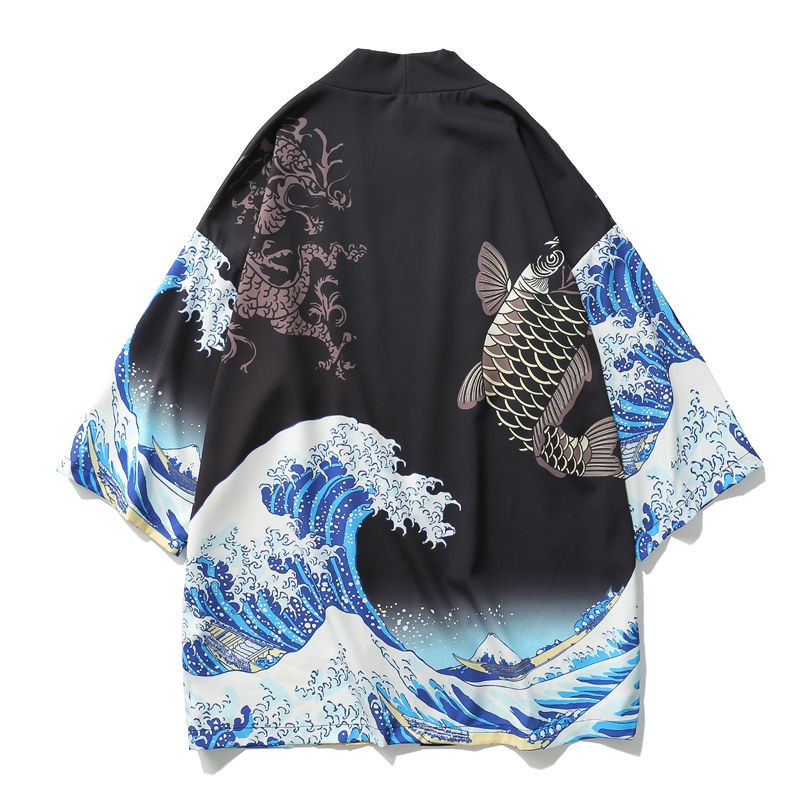 [Mã FACBGO245 giảm 10K đơn bất kì] Áo Khoác Kimono Phong Cách Nhật Bản Cho Nam Nữ